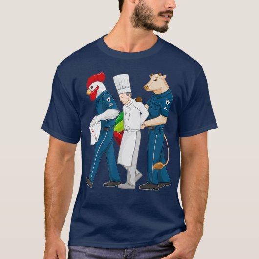 Funny Chef beschuldigd van moord op restaurant Coo T-shirt (Voorkant)