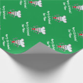 Funny chef cartoon groene kerstmis cadeaupapier (Hoek)