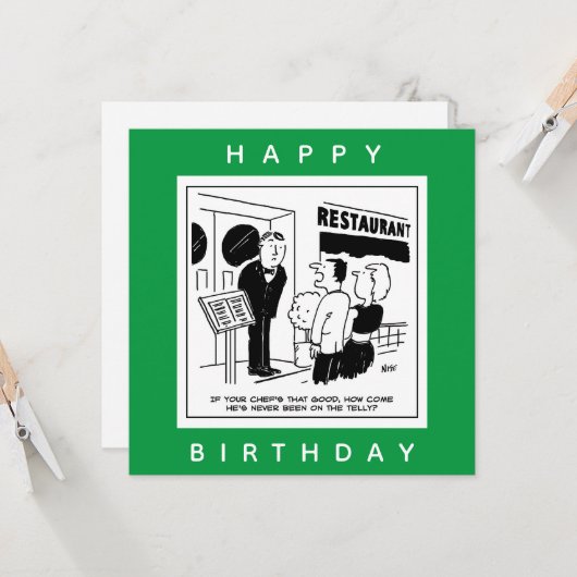 Funny Chef Cartoon - Is de Chef zeer beroemd? Kaart (Voorkant / Achterkant in situ)