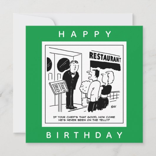 Funny Chef Cartoon - Is de Chef zeer beroemd? Kaart (Voorkant)
