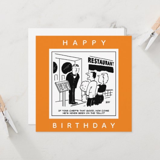 Funny Chef Cartoon - Is de Chef zeer beroemd? Kaart (Voorkant / Achterkant in situ)