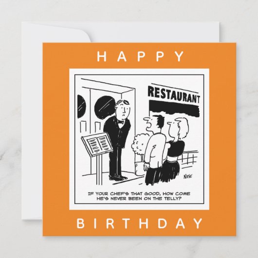 Funny Chef Cartoon - Is de Chef zeer beroemd? Kaart (Voorkant)
