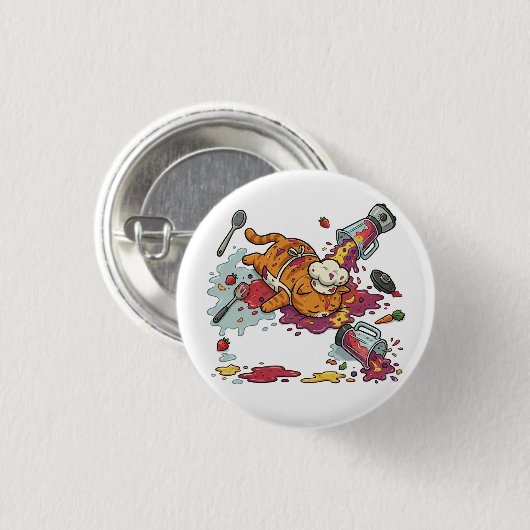 Funny Chef Cat Kitchen Disaster Button (Voorkant /achterkant)