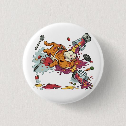 Funny Chef Cat Kitchen Disaster Button (Voorkant)