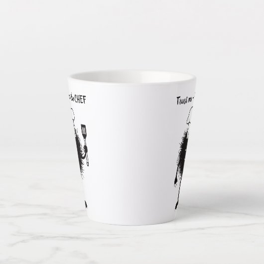 Funny Chef Character Cooking Latte Mok (Voorkant)