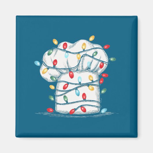 Funny Chef Christmas Graphics Lights Lover Cook Co Magneet (Voorkant)