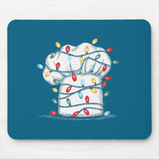 Funny Chef Christmas Graphics Lights Lover Cook Co Muismat (Voorkant)