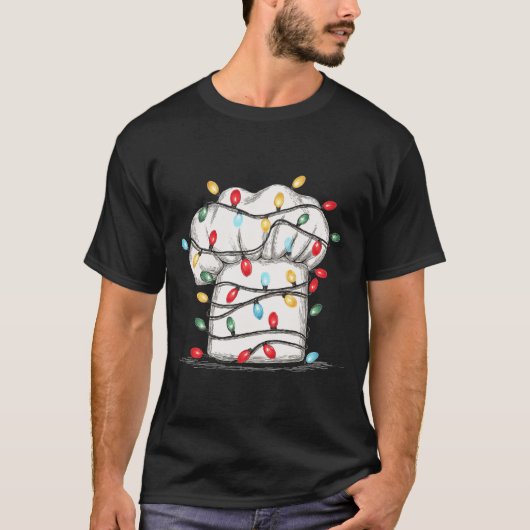 Funny Chef Christmas Graphics Lights Lover Cook Co T-shirt (Voorkant)