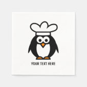 Funny chef cook penguin paper party napkins servet (Voorkant)