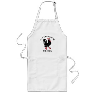 Funny Chef Cook Rooster Cartoon Apron Lang Schort