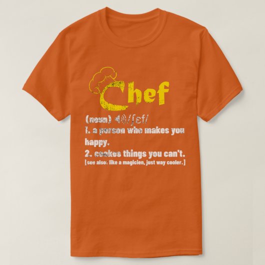 Funny Chef Definition Cook Cooking Gifts for Chef T-shirt (Design voorkant)