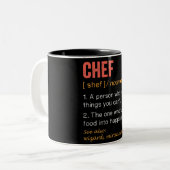 Funny Chef Definition Tweekleurige Koffiemok (Voorkant links)
