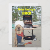 Funny Chef Dog BBQ Uitnodiging (Voorkant)