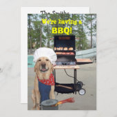 Funny Chef Dog BBQ Uitnodiging (Voorkant / Achterkant)