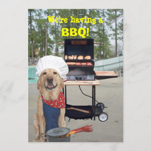 Funny Chef Dog BBQ Uitnodiging