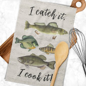 Funny Chef Fisherman Vist Eenvoudige wilde dieren Theedoek