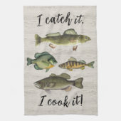 Funny Chef Fisherman Vist Eenvoudige wilde dieren Theedoek (Verticaal)