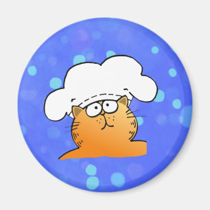 Funny Chef Funny cartoon Kat Chef Magneet