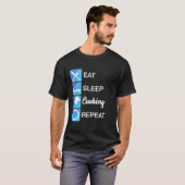 Funny Chef Gift Eat Sleep Cook Culinaire Kunst her T-shirt (Voorkant volledig)