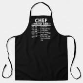 Funny Chef Hourly Rate Black Apron Schort (Voorkant)