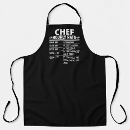 Funny Chef Hourly Rate Black Apron Schort