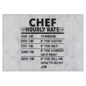 Funny Chef Hourly Rate Cutting Board Snijplank (Voorkant)