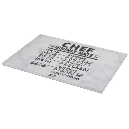 Funny Chef Hourly Rate Cutting Board Snijplank (Hoek)