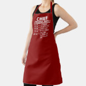 Funny Chef Hourly Rate Dark Red Apron Schort (Insitu)