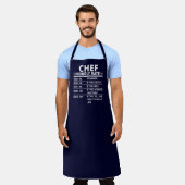 Funny Chef Hourly Rate Navy Blue Apron Schort (Gedragen)