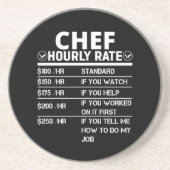 Funny Chef Hourly Rate Sandstone Onderzetter (Voorkant)