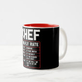Funny Chef Hourly Rate Two-Tone Coffee Mok (Voorkant rechts)