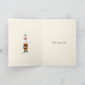 Funny Chef met Groot Pet in Keuken Happy Birthday Kaart (Binnen)