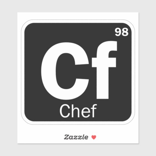 Funny Chef Periodic Table Letters Logo Sticker (Vel)