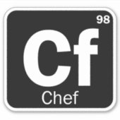 Funny Chef Periodic Table Letters Logo Sticker (Voorkant)