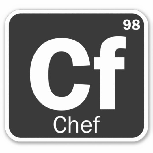 Funny Chef Periodic Table Letters Logo Sticker (Voorkant)