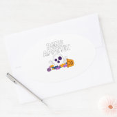 Funny Chef Pun Bone Appetit Halloween Snoep Ovale Sticker (Envelop)