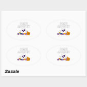 Funny Chef Pun Bone Appetit Halloween Snoep Ovale Sticker (Vel)