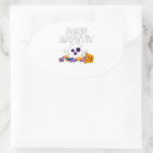 Funny Chef Pun Bone Appetit Halloween Snoep Ovale Sticker (Tas)