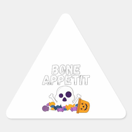 Funny Chef Pun Bone Appetit Halloween Snoep Sticker (Voorkant)