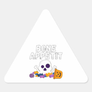 Funny Chef Pun Bone Appetit Halloween Snoep Sticker
