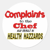 Funny Chef Ronde Sticker (Voorkant)