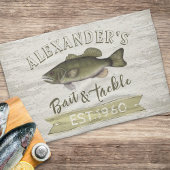 Funny Chef Simple Fisherman Bait and Tackle Sign Theedoek