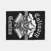Funny Chef Skull Trio: Culinaire Genius Fleece Deken (Voorkant (Horizontaal))
