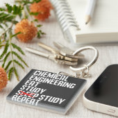Funny Chemical Engineering Eat Study Repeat Gift Sleutelhanger (Voorkant Rechts)
