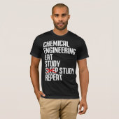 Funny Chemical Engineering Eat Study Repeat Gift T-shirt (Voorkant volledig)