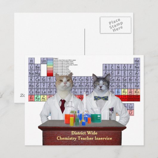 Funny Chemistry Cats Briefkaart (Voorkant / Achterkant)