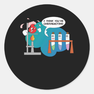 Funny Chemistry Comic Reaction Ronde Sticker
