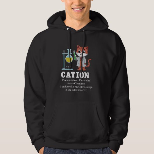 Funny Chemistry Humor Wetenschapsleraar Cat Pun Ca Hoodie (Voorkant)