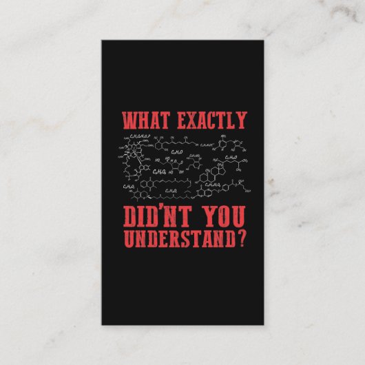 Funny Chemistry Teacher Chemist Student Formule Visitekaartje (Voorkant)