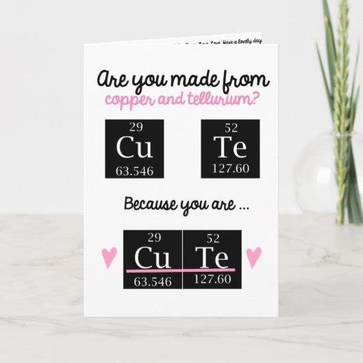 Funny Chemistry Valentijnsdag Card Feestdagen Kaart (Voorkant)